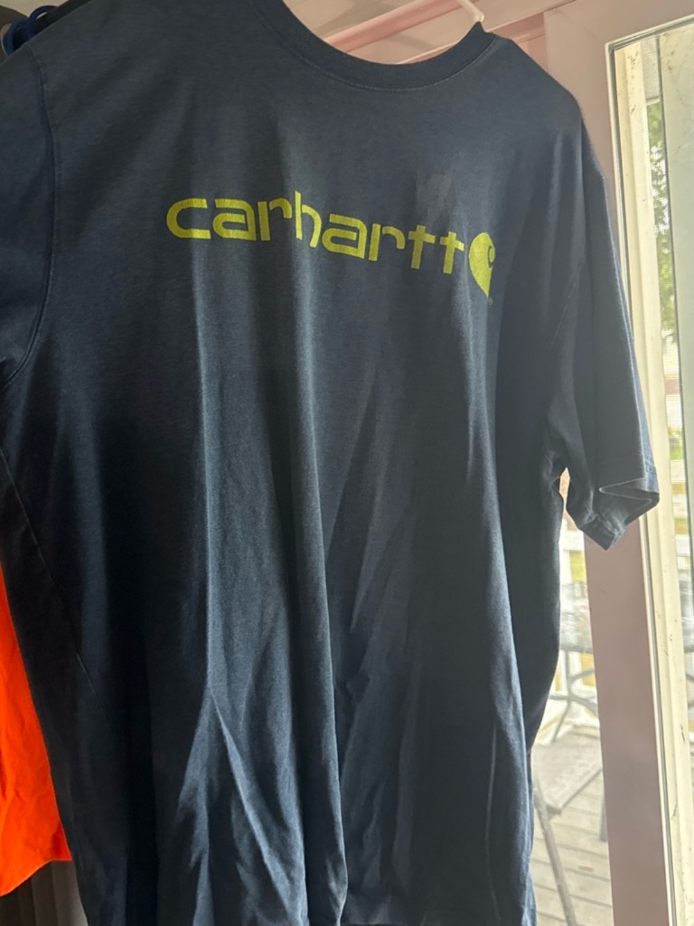 Carhartt Navy Short-Sleeve Tee with Lime Logo